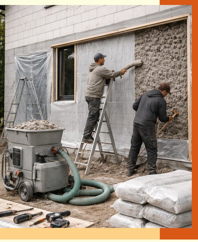 Утепление дома из газобетона эковатой в Белгороде от 4674 руб./м2 | ТепломастерБлг
