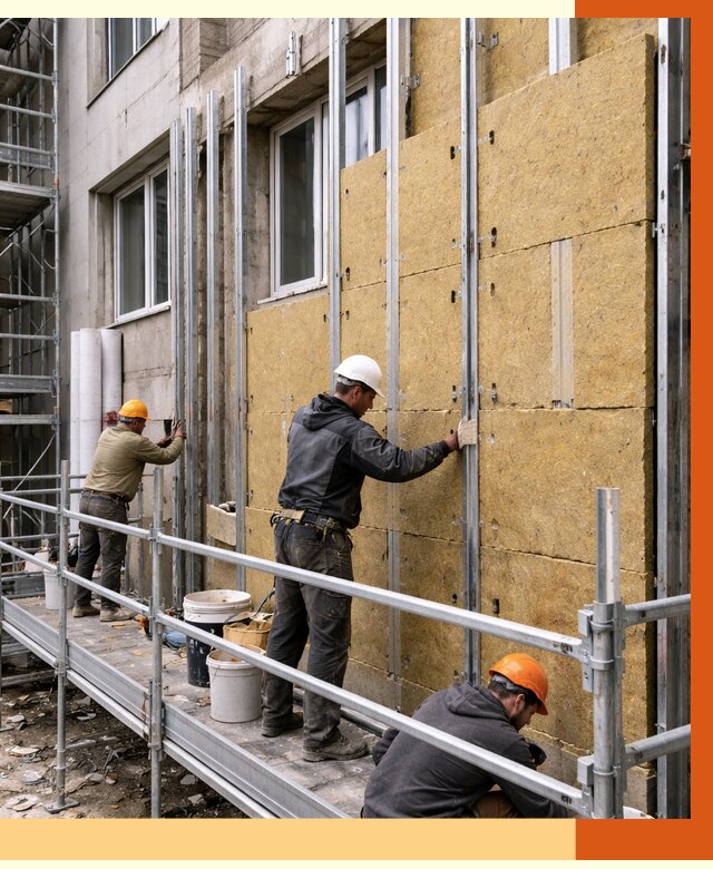 Утепление вентилируемого фасада в Белгороде от 5817 руб/м2 — монтаж и утепление вентфасад | ТепломастерБлг